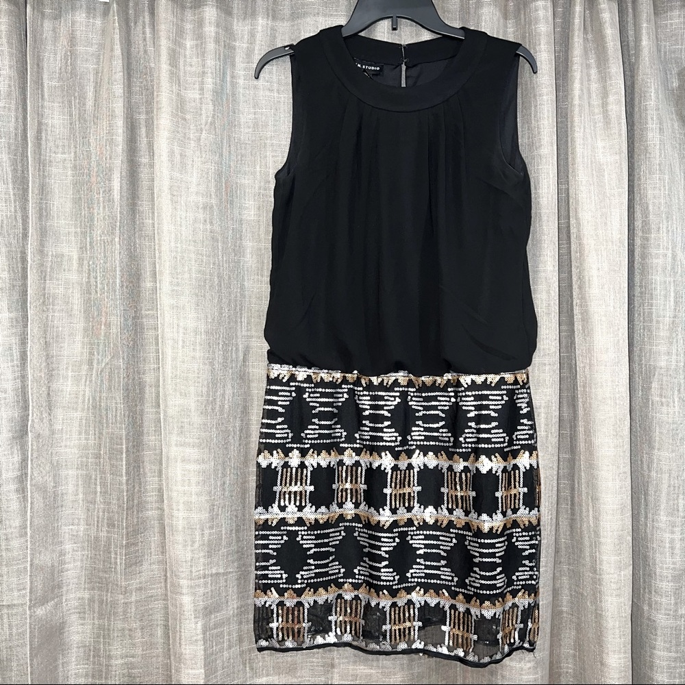 black and gold dress I.N. Studio size 8
